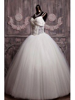 Чистого пола спагетти длиной бальное платье свадебное платье с жемчугом