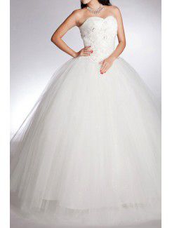 Sweetheart étage longueur robe de bal de mariage robe nette avec perler