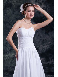 Chiffon Sweetheart Sweep Train A-line Wedding Dress