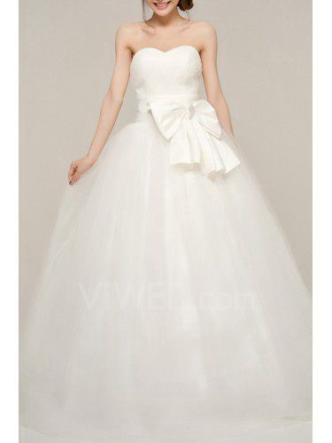 Organza kjæreste gulv lengde ball kjole brudekjole med krystall