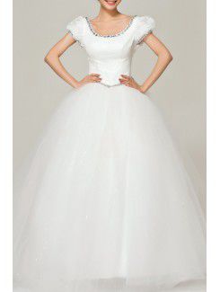 Атласные совок длиной до пола бальное платье свадебное платье с кристальной
