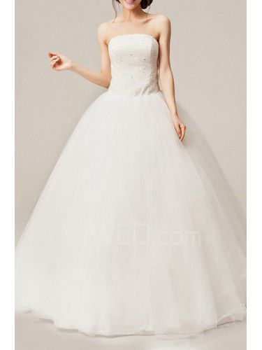 Organza longueur de plancher de bal robe de mariée robe bustier à paillettes