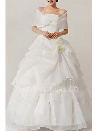Organza hors-la-épaule étage longueur robe de bal de mariage robe