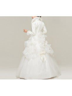 Satin Jewel Floor Length Ball Gown Wedding Dress