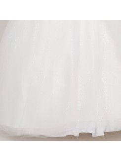 Satin High Collar Floor Length Ball Gown Wedding Dress with Sequins