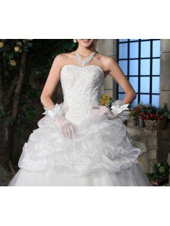 Satin Sweetheart Floor Length Ball Gown Wedding Dress with Sequins