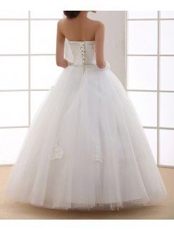Organza Sweetheart Floor Length Ball Gown Wedding Dress with Sequins