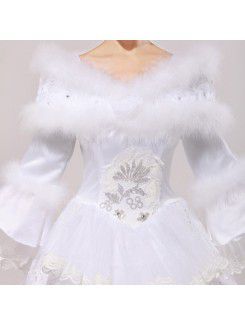 Organza Jewel Floor Length Ball Gown Wedding Dress with Sequins