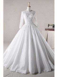 Organza bijou étage longueur robe de bal de mariage robe à paillettes