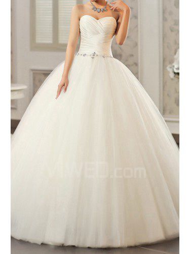 Атласная милая длина пола бальное платье свадебное платье