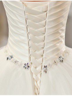 Satin Sweetheart Floor Length Ball Gown Wedding Dress