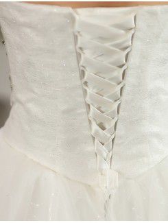 Satin Sweetheart Floor Length Ball Gown Wedding Dress with Beading