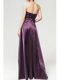 Charmeuse Strapless Floor Length Empire Evening Dress with Sequins
