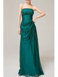 Chiffon Strapless Floor Length Corset Evening Dress