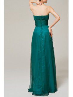 Chiffon Strapless Floor Length Corset Evening Dress