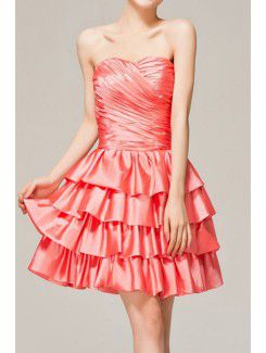 Satin Sweetheart Short Corset Evening Dress
