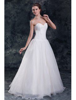 Organza Sweetheart Floor Length A-line Wedding Dress