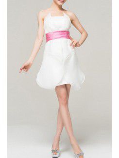 Organza Strapless Short Corset Evening Dress