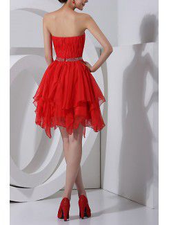 Chiffon Sweetheart Short A-line Cocktail Dress with Sequins