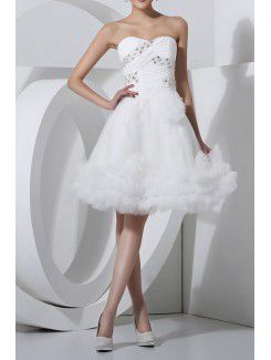 Scoop krotka satynowa sukienka suknia ball z kryształu