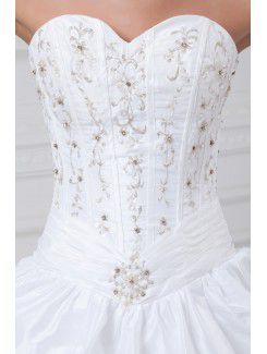 Taffeta Sweetheart Floor Length A-line Embroidered Wedding Dress