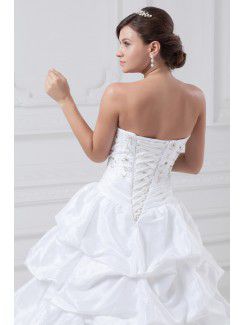 Taffeta Sweetheart Floor Length A-line Embroidered Wedding Dress