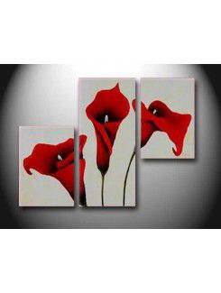 Hand-painted Floral Oil Painting with Stretched Frame-Set of 3