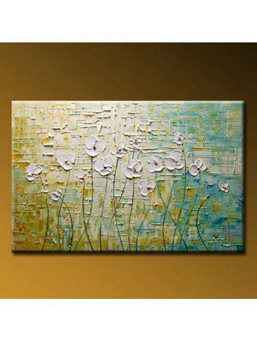 Ręcznie malowany obraz olejny kwiaty z rozciągniętej ramki-16 "x 24"