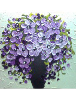 Pittura di fiori dipinti a mano olio con telaio allungato-16 " x 16 "