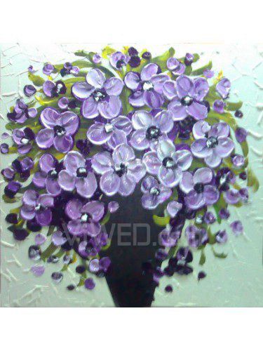 Blomma handmålad oljemålning med sträckt ram-16 " x 16 "