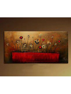 Flower Hand-painted Oil Painting with Stretched Frame-14" x 28"