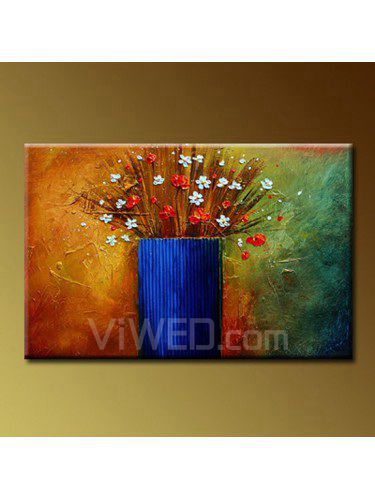 Ręcznie malowany obraz olejny kwiaty z rozciągniętej ramki-16 "x 20"