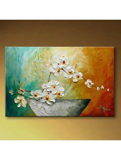 Ręcznie malowany obraz olejny kwiaty z rozciągniętej ramki
