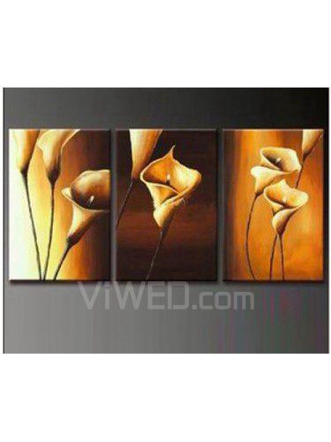 Hand-painted Flower Oil Painting with Stretched Frame-Set of 2
