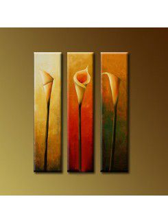 Hand-painted Abstract Oil Painting with Stretched Frame-Set of 3