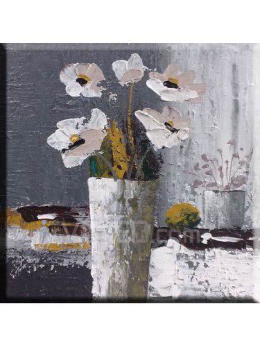 Pintura de flores pintados à mão a óleo com moldura esticada-20 "x 24"