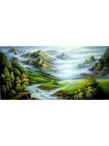 Handmålade landskap oljemålning med sträckt ram-40 " x 24 "