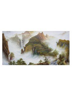 Handmålade landskap oljemålning med sträckt ram-20 " x 40 "