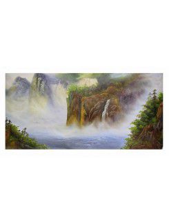 Hand-painted Landscape Oil Painting with Stretched Frame-20" x 40"