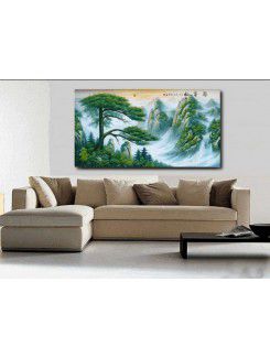 Handmålade landskap oljemålning med sträckt ram-24 " x 40 "