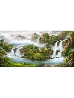 Hand-painted Landscape Oil Painting with Stretched Frame-40" x 24"