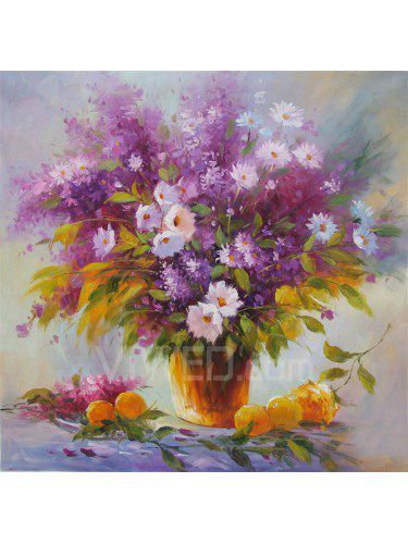 Hand-painted Flower Oil Painting with Stretched Frame-20" x 20"