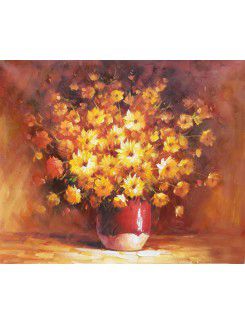 Ręcznie malowany obraz olejny kwiaty z rozciągniętej ramki-20 "x 24"