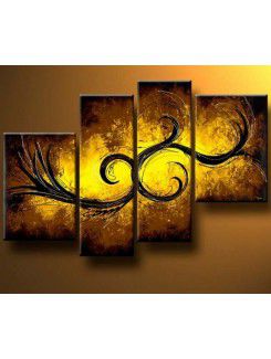 Abstract Hand-painted Oil Painting with Stretched Frame-Set of 4