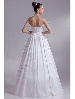 Taffeta Sweetheart Floor Length A-line Hand-made Flowers Wedding Dress