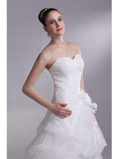 Organza Sweetheart Floor Length A-line Embroidered Wedding Dress
