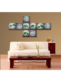 Flower Hand-painted Oil Painting with Stretched Frame-Set of 9