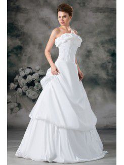 Taffeta Strapless Floor Length A-line Wedding Dress