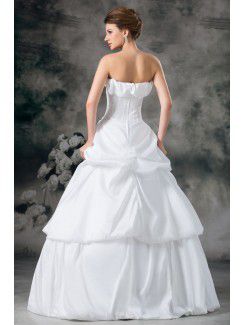 Taffeta Strapless Floor Length A-line Wedding Dress