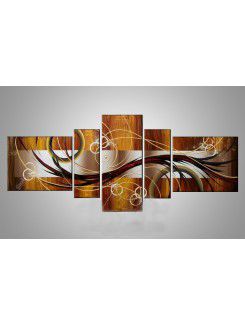 Abstracte hand geschilderde olieverf met gestrekte frame-set van 5